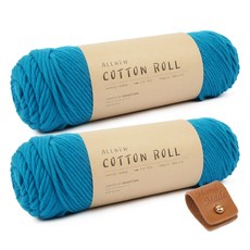 브랜드얀 올 뉴 코튼롤 뜨개실 2p + 솔트레지 + 가죽라벨, 54안드로, 1개