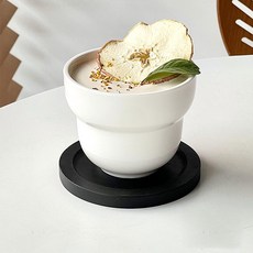 선빛 러비 유리 잔 + 코스터 세트, 소프트블랙(코스터), 1세트