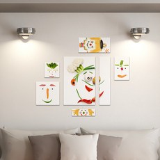 多框相框 用食物食材製作的臉孔 if160