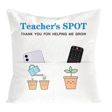 위드제이앤비 리모컨 핸드폰 보관 수납 주머니 소파 쿠션 커버 솜포함, kd002 티쳐베이지