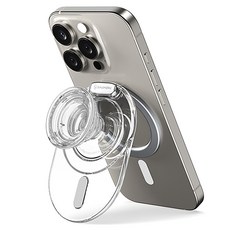 Sinjimoru MagSafe M-Tiptok 磁吸手機支架握把, 1個, 晶瑩剔透