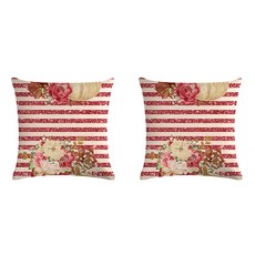 優雅法式風格玫瑰花園植物園抱枕套 2入