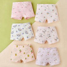 Bread rabbit 女童動物王國朋友四角內褲6件組