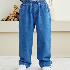 vavkids 兒童基本款寬版刷毛牛仔褲