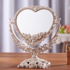 心形旋轉桌鏡 21*25cm, 混合顏色