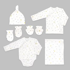 OYBY 彌月禮盒 嬰兒印花包屁衣+肚衣+帽子+手套+腳套+包巾