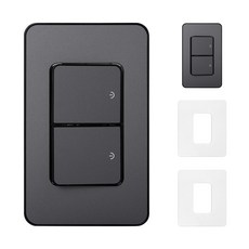 CHEIL ELECTRIC The Art Plus Switch 1轉2口金屬灰+透明壓克力蓋BOM741, 2套