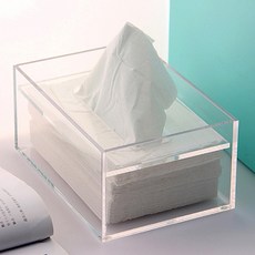 Mondespot 彩色壓克力面紙盒 YT_RB157, 透明, 2個