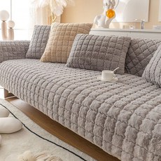 지앤와이 보온 인조토끼털 극세사 논슬립 소파패드