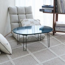 Story Furniture 韓國製 E0 LPM 7pi 亮面米勒橢圓形折疊桌 720, 青綠色(黑色桌腳)