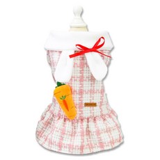 DING DONG PET 寵物兔子毛呢洋裝, 粉紅色