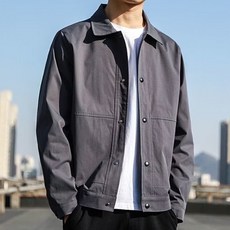 JTL 男款男友風穿搭翻領鈕扣夾克