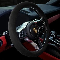 DGG Alcantara汽車方向盤套, 黑色