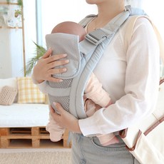 KKAEBIDA 網眼便攜式嬰兒背帶 輕量收納袋款, 灰色