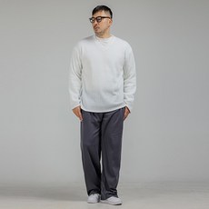 파이브엑스라지 남성용 빅사이즈 베이직 골지 오버핏 브이넥 긴팔 티셔츠