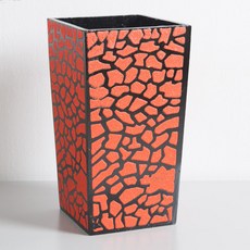 flowertree 室內裝飾圖案設計木質花瓶, 橘色