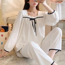 cofv 女款套頭休閒可愛兩件式睡衣上下裝套組