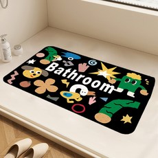 데이소이 낙서 캐릭터 흡착 욕실 욕조 매트 70 x 40 cm, 03 오리와 선인장, 1개