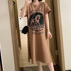 에어 유니콘 그래픽 임부 원피스