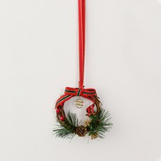 Sonio 蝴蝶結花環 聖誕室內裝飾, 03 紅綠色, 1個
