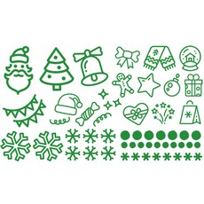 聖誕裝飾貼紙 選項3, 綠色