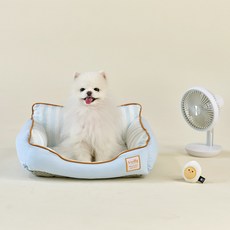 울리 반려동물 쿨링 사각방석, 빈티지블루, 1개