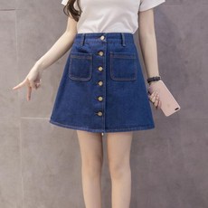 아이엠몽 여성용 베르본 A라인 단추 포인트 데일리 미니 스커트