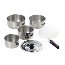 SHIMOMURA 下村工業 綜合可拆式手柄不鏽鋼湯鍋+配件組, 混色, 4種鍋+蓋+4種密封蓋+把手