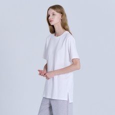 BASIC HOUSE 女款透氣棉質單層長版短袖T恤 LATS0216