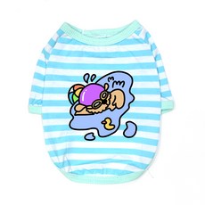 Blank Dog 寵物游泳運動T恤, 藍色, 1個