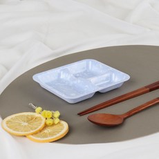 CookCha 復古小吃辣炒年糕POP三格盤, 10個, 藍色