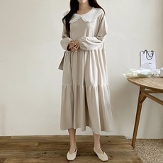 PANG PANG SHOP 提花領孕婦連身裙