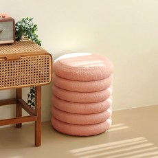 GMFURNITURE Clody 室內裝飾收納化妝椅凳, 摩卡粉色, 1個