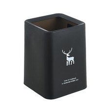 스타 모던스타일 심플 휴지통 12L, 블랙(휴지통), 화이트 사슴(로고), 1개