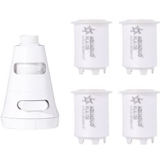 AQUADUO 廚房淨水過濾頭 SF-7000 鵝頸水龍頭型 + PLA 補充濾芯4入, 無香, 1組