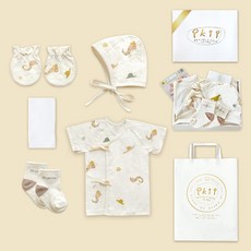 Ikii 幼兒用有機肚衣5件新生兒禮物組 短袖禮物包裝+購物袋