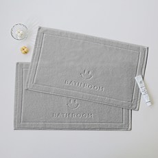 Nature Living 飯店式頂級浴室純棉地墊 2入, 灰色浴用