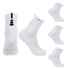 시너싹스 3D 입체 스포츠 쿠션 장목 양말 4p, 화이트, 4개
