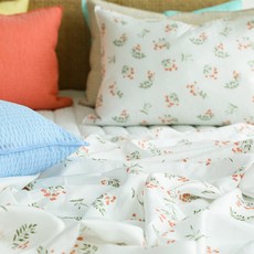 印花夏季人造絲薄被, 覆盆子