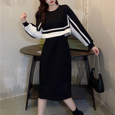 피어니스트 배색 페이크 투피스 원피스 롱 빅사이즈 포함