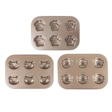 家用烘焙模具 貓爪圖案+小豬圖案+猴子圖案組合, 1套