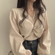 PEONIST 扭結設計V領上衣