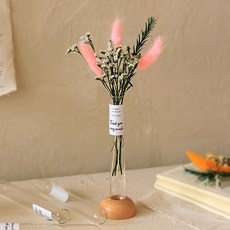 ScentBasket Vivid 兔尾草永生花圓柱花瓶組, 粉紅色