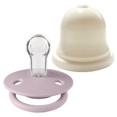 BIBS 디럭스 실리콘 쪽쪽이 + 실리벨 케이스 세트, 0~36개월, 18 더스키라일락, 1세트