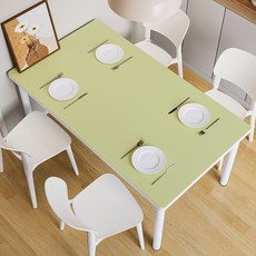 트리아노 가죽 방수 테이블 매트, 그린, 1개, 80 x 140 cm