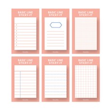 Monolike Sticky 自黏便條紙 基本系列 6件組, ORANGE, 1套