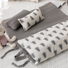 Minimal& 棉質縫線睡墊, 灰色 象牙白