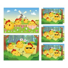 Mongdang圓雞撕頁素描本 2種*4入組, 345 x 248 毫米, 30張