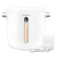 Miseup智慧真空米桶 6kg+USB充電線+量米杯 200ml, 白色（飯杯）