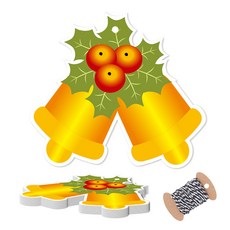 聖誕樹裝飾聖誕紅吊牌 大 50入 + 黑色繩 10m, 混色, 1套